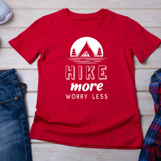 "Hike More Worry Less" T-Shirt | Ideal for Camping Adventures