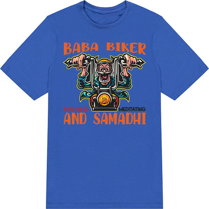 Baba Biker Meditating T-Shirt | Unisex Motorcycle Apparel