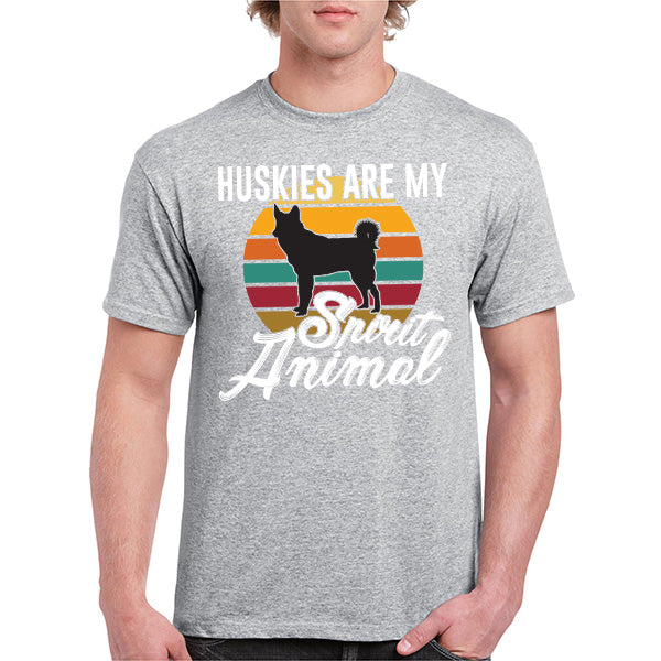 Huskies Are My Spirit Animal T-Shirt | Dog Lover's Favorite