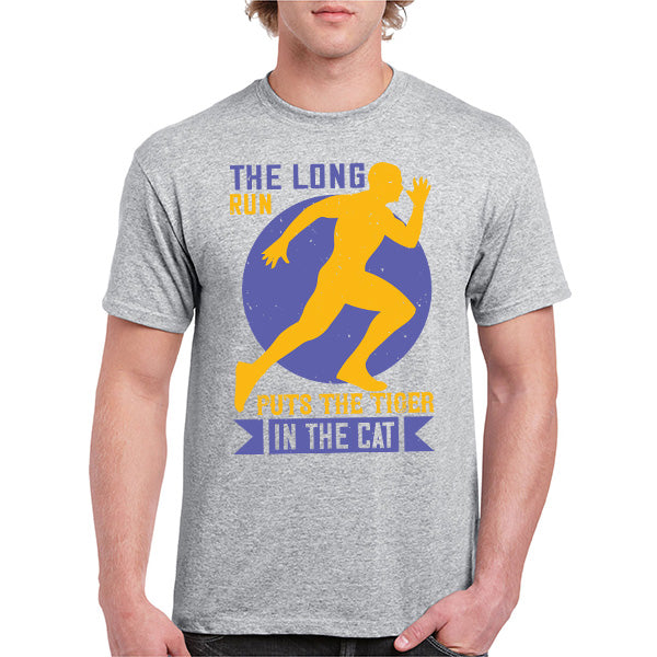 Unisex Runner's T-Shirt - Long Run Puts The Tiger In The Cat