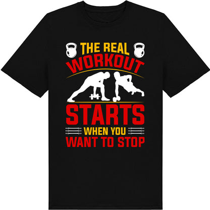 Unisex Equestrian T-Shirt - The Real Workout Starts Here