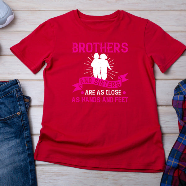 Unisex Sibling T-Shirt - 'Close as Hands & Feet' Design