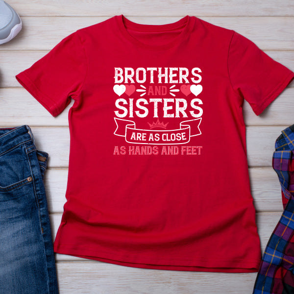 Unisex Sibling T-Shirt - 'Close as Hands & Feet' Design