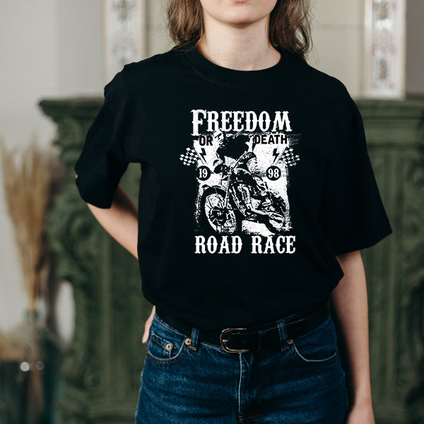 Freedom or Death Road Race T-Shirt | Unisex Motorcycle Tee