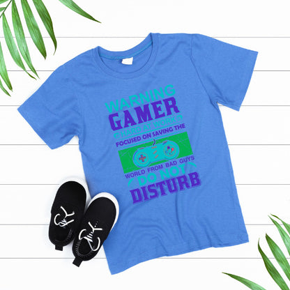 Warning: Gamer Hard at Work T-Shirt | Premium Gaming Gear