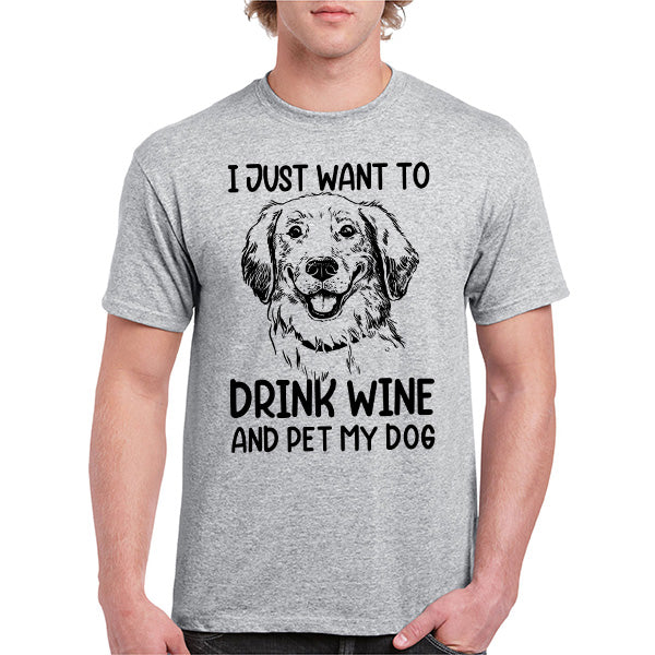 Drink Wine & Pet My Dog T-Shirt | Perfect for Dog Lovers