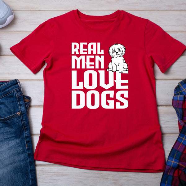 "Real Men Love Dogs" Unisex T-Shirt | Ideal for Dog Lovers