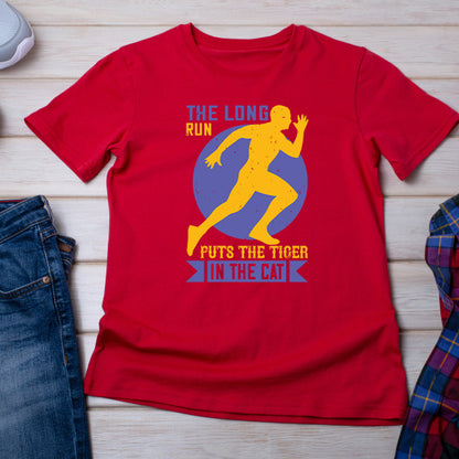 Unisex Runner's T-Shirt - Long Run Puts The Tiger In The Cat