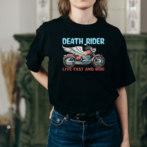 Death Rider Live Fast T-Shirt | Unisex Motorcycle Apparel