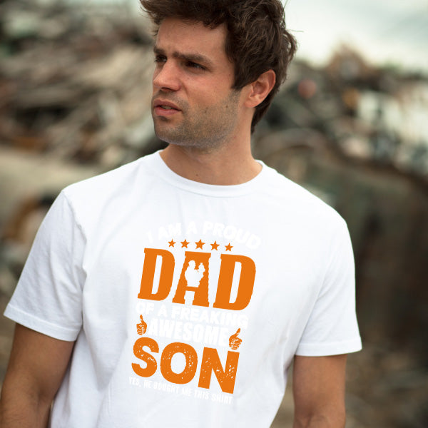 Proud Dad of Awesome Son T-Shirt | Dad's Favorites Collection