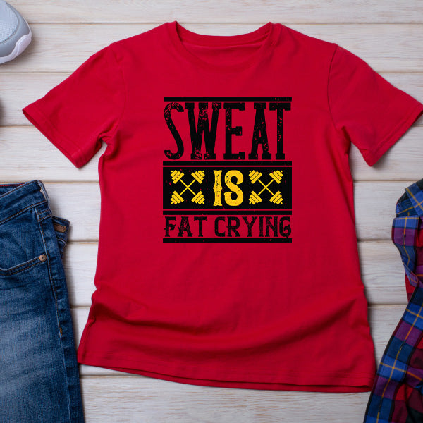 "Sweat Is Fat Crying" Unisex T-Shirt | Equestrian Fitness Tee