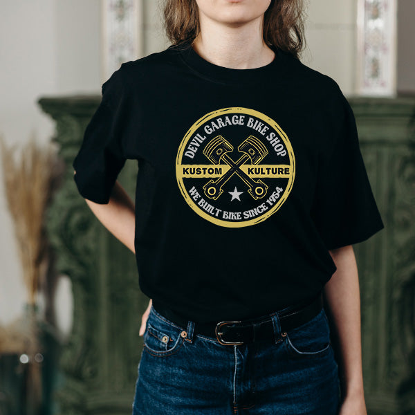 Unisex Devil Garage T-Shirt | Celebrating Motorcycle Craftsmanship