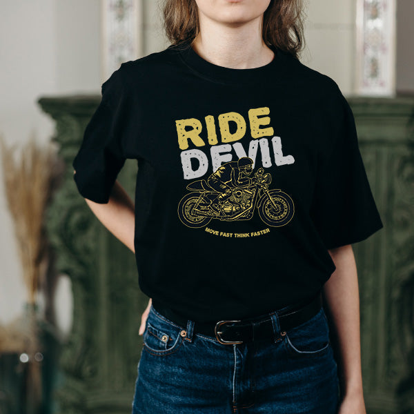 Ride Devil Move Fast T-Shirt | Unisex Motorcycle Tee