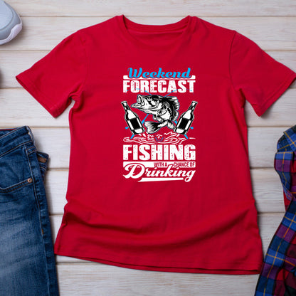 Weekend Forecast Fishing & Drinking T-Shirt | Unisex & Fun