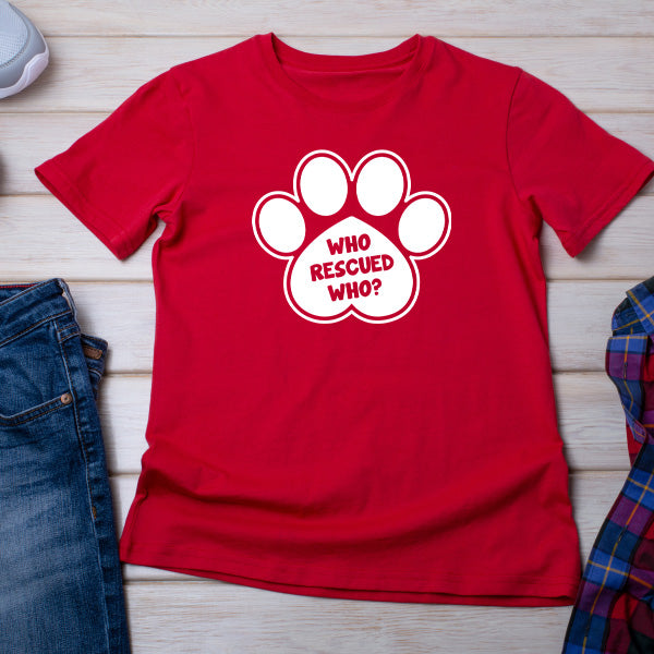 "Who Rescued Who" Unisex T-Shirt | Ideal for Dog Lovers