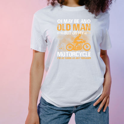 Old Man on Motorcycle T-Shirt | Perfect for Bikers