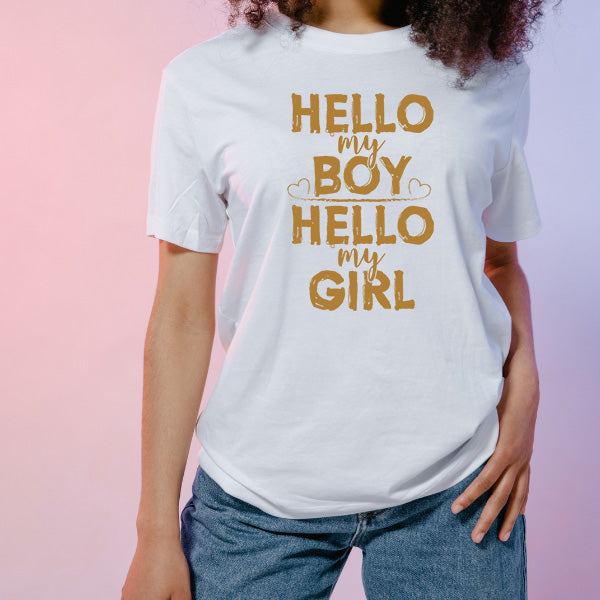 Unisex Motorcycle T-Shirt - Hello My Boy/Girl Collection