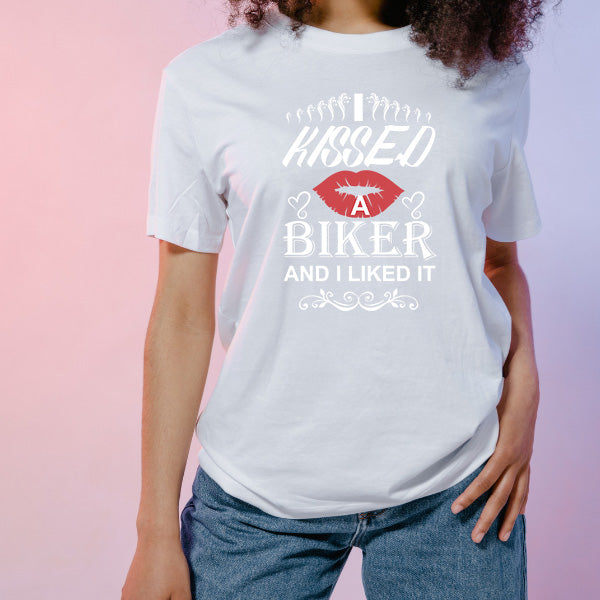 I Kissed A Biker T-Shirt - Perfect for Motorcycle Lovers