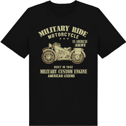 Military Ride Motorcycle T-Shirt | Unisex Army Tee for Bikers