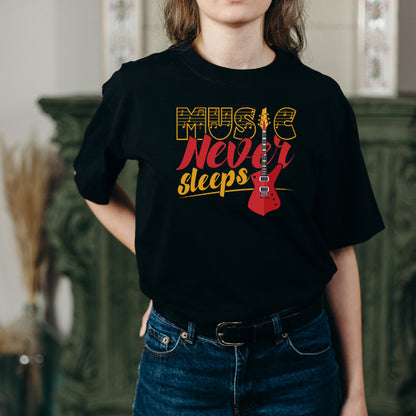 Music Never Sleeps Unisex T-Shirt | Ideal for Music Lovers