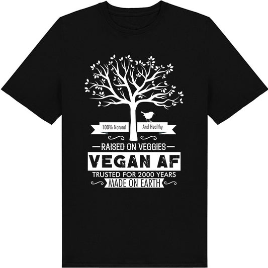 100% Natural Unisex T-Shirt | Raised on Veggies | Vegan Vibes