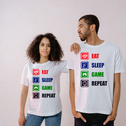 Eat Sleep Game Repeat T-Shirt | Premium Unisex Gaming Tee