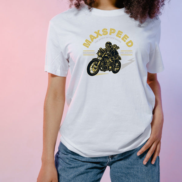 Maxspeed Cafe Racer T-Shirt | Unisex Motorcycle Enthusiast Tee