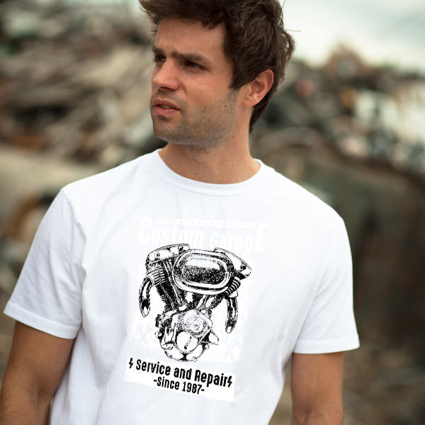 Custom Garage Repair T-Shirt | Unisex Motorcycle Enthusiast Tee