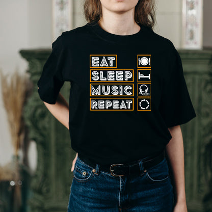 Eat Sleep Music Repeat T-Shirt | Ideal for Music Lovers