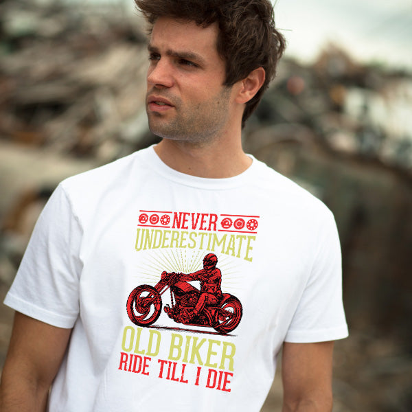 Old Biker Ride Till I Die T-Shirt | Perfect for Bikers