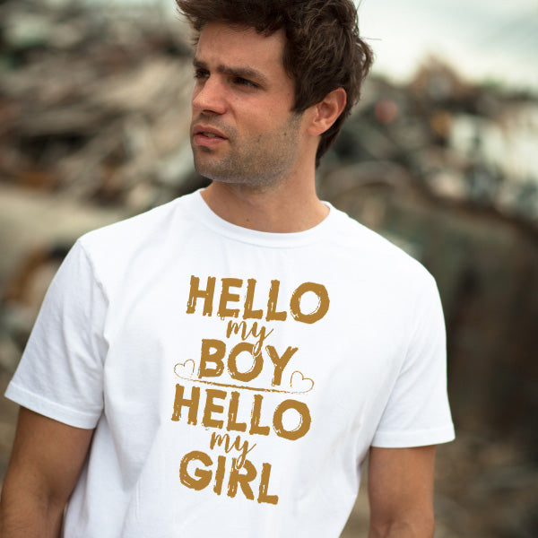 Unisex Motorcycle T-Shirt - Hello My Boy/Girl Collection