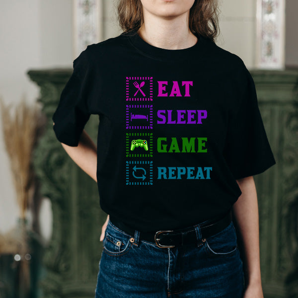 Eat Sleep Game Repeat T-Shirt | Premium Unisex Gaming Tee