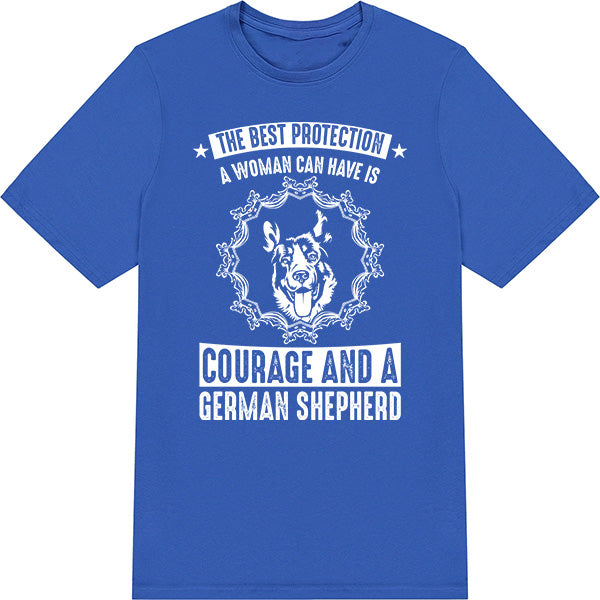 Ultimate Protection: Courage & German Shepherd T-Shirt for Dog Lovers