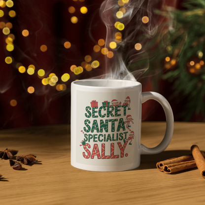 Shop Personalized Christmas Mug by Secret Santa Specialist Sally - Double-Sided Print