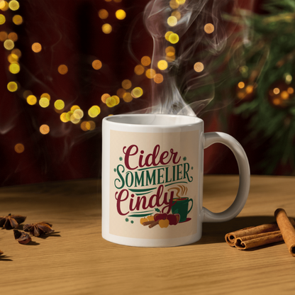 Shop the Personalized Cider Sommelier Cindy Christmas Mug – Double-Sided Print