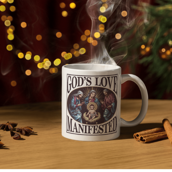 Shop the Divine Love Christmas Mug – Double-Sided Print for a Festive Touch