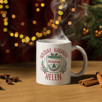 Shop the Holiday Harmony Helen Personalized Christmas Mug – Double-Sided Print