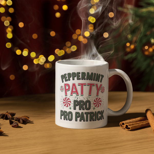 Shop the Peppermint Patty Pro Patrick V2 Personalized Christmas Mug - Double-Sided Print