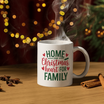 Shop the "Home for Christmas, Heart for Family" Dual-Sided Printed Mug - Perfect for Holiday Gatherings