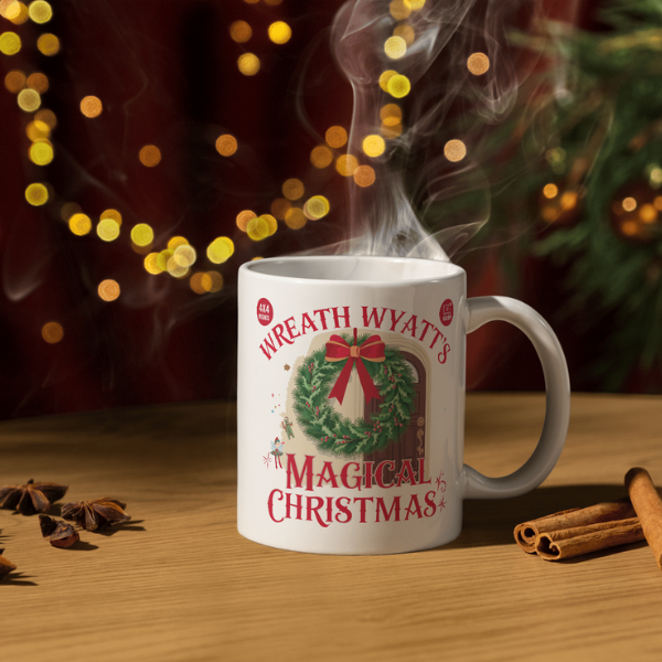 Shop the Wreath Wizard Wyatt V3 Personalized Christmas Mug - Double-Sided Print