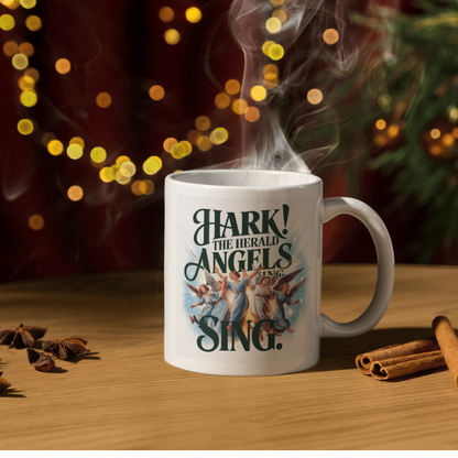 Shop the "Hark! The Herald Angels Sing" Christmas Mug - Double-Sided Print