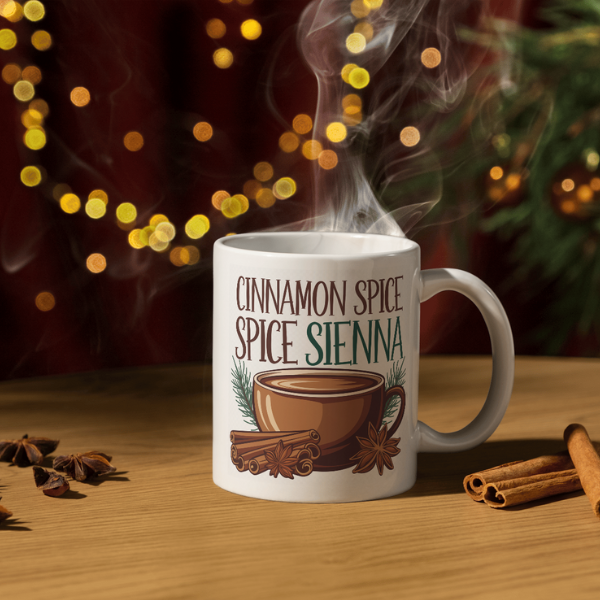 Shop Personalized Cinnamon Spice Sienna Christmas Mug - Double-Sided Print