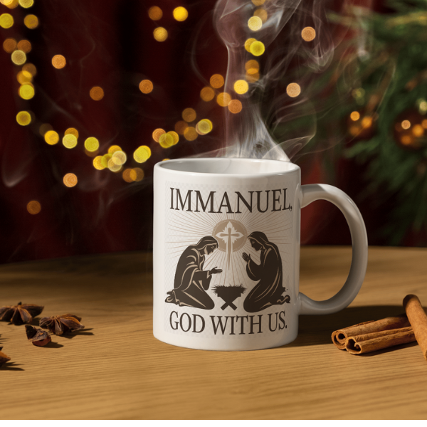 Shop the Immanuel "God with Us" Christmas Mug – Double-Sided Print for Festive Cheer