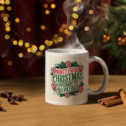 Shop the Peppermint Patty Pro Patrick V4 Personalized Christmas Mug - Double-Sided Print