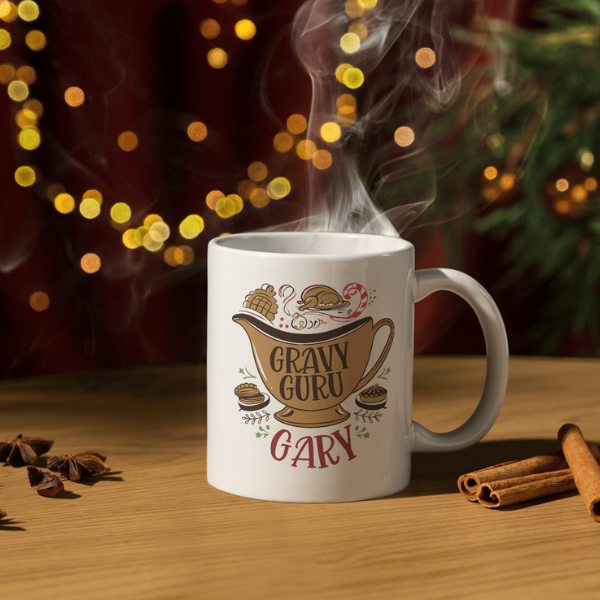 Shop the Gravy Guru Gary Personalized Christmas Mug - Double-Sided Print