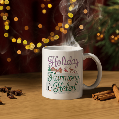 Shop the Holiday Harmony Helen Personalized Christmas Mug – Double-Sided Print