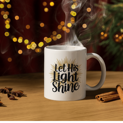 Shop the "Let His Light Shine" Christmas Mug - Double-Sided Print for Festive Cheer