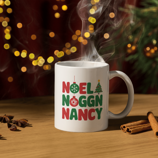 Shop the Personalized Noel Noggin' Nancy Christmas Mug - Double-Sided Print