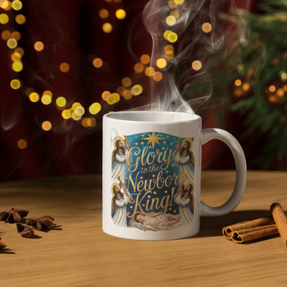 Shop the "Glory to the Newborn King" Christmas Mug - Double-Sided Print for Festive Cheer