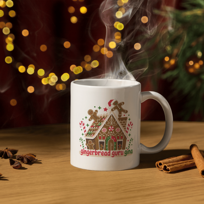 Shop Personalized Gingerbread Guru Gina Christmas Mug - Double-Sided Print